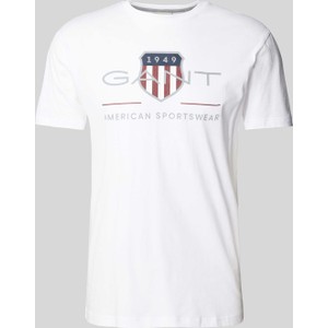 T-shirt Gant z krótkim rękawem z bawełny z nadrukiem