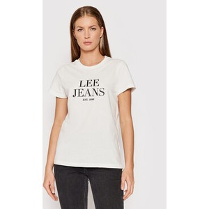 T-shirt Lee z bawełny z krótkim rękawem z okrągłym dekoltem