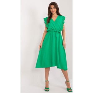 Zielona sukienka ITALY MODA z dekoltem w kształcie litery v w stylu casual midi