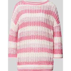 Różowy sweter comma, w stylu casual z bawełny