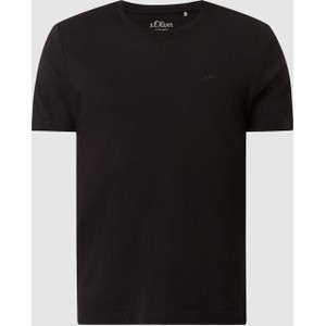 Czarny t-shirt S.Oliver Red Label z krótkim rękawem w stylu casual