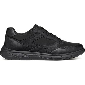 Czarne buty sportowe Geox sznurowane z tkaniny