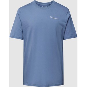 Niebieski t-shirt Knowledge Cotton Apparel z krótkim rękawem z bawełny