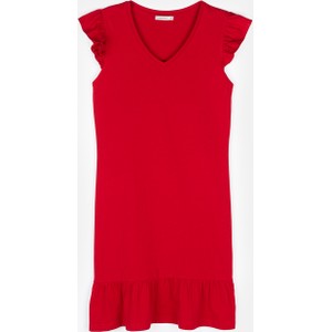 Czerwona sukienka Gate prosta mini z bawełny