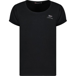 Czarny t-shirt Geographical Norway z bawełny z krótkim rękawem