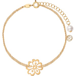 Blossom - Biżuteria Yes Bransoletka srebrne pozłacana z perłą - kwiat - Blossom