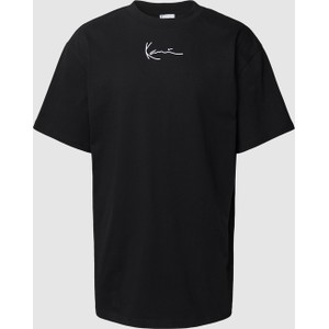 Czarny t-shirt Karl Kani z nadrukiem w stylu casual z krótkim rękawem