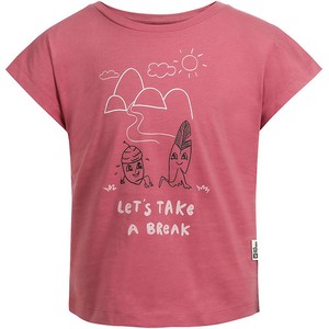 Różowa bluzka dziecięca Jack Wolfskin dla dziewczynek z bawełny