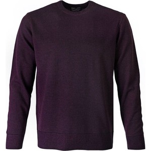 Fioletowy sweter Pako Jeans z wełny z okrągłym dekoltem