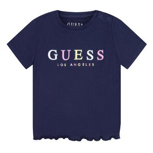 Niebieska koszulka dziecięca Guess z krótkim rękawem