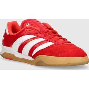 Czerwone buty sportowe Adidas Originals w sportowym stylu sznurowane