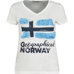 T-shirt Geographical Norway z bawełny z okrągłym dekoltem