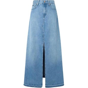 Niebieska spódnica Pepe Jeans z bawełny maxi w stylu casual