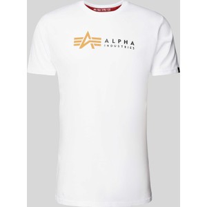 T-shirt Alpha Industries z krótkim rękawem z nadrukiem w młodzieżowym stylu