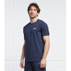 Niebieski t-shirt Emporio Armani z krótkim rękawem