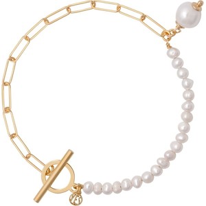 Pearls - Biżuteria Yes Bransoletka srebrna pozłacana z perłami - Pearls