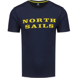 Granatowy t-shirt North Sails z krótkim rękawem z bawełny