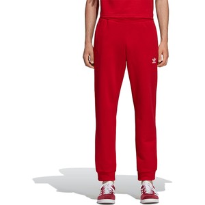 Czerwone spodnie sportowe Adidas z bawełny