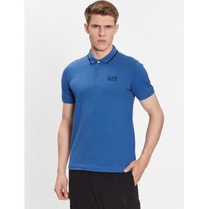Niebieska koszulka polo Emporio Armani w stylu casual
