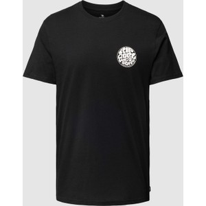 Czarny t-shirt Rip Curl z bawełny z nadrukiem