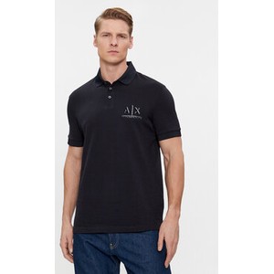 Czarna koszulka polo Armani Exchange w stylu casual z krótkim rękawem
