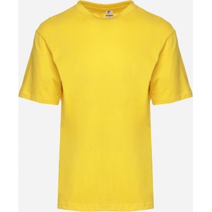 Żółty t-shirt born2be z bawełny w stylu klasycznym
