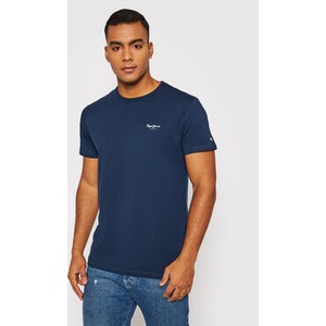 Niebieski t-shirt Pepe Jeans z krótkim rękawem w stylu casual