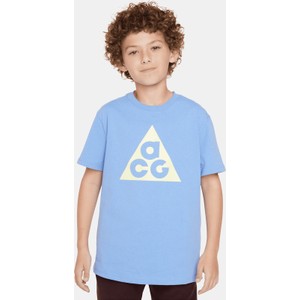Niebieska koszulka dziecięca Nike z bawełny dla chłopców