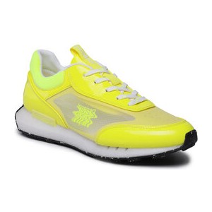 Żółte buty sportowe Desigual z płaską podeszwą