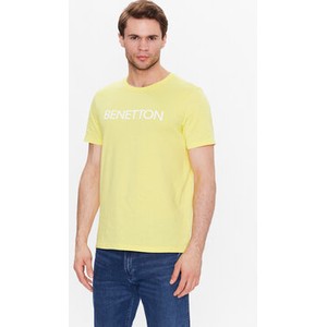 Żółty t-shirt United Colors Of Benetton z krótkim rękawem