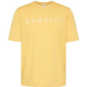 Żółty t-shirt Bugatti z krótkim rękawem w stylu casual