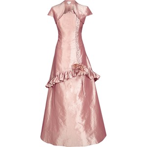 Różowa sukienka Fokus z krótkim rękawem