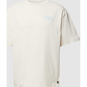 T-shirt Pequs z bawełny z krótkim rękawem z nadrukiem