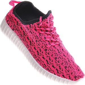 Różowe buty sportowe Pantofelek24 sznurowane z płaską podeszwą w sportowym stylu
