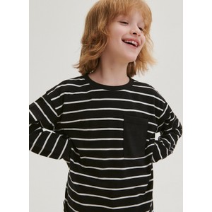 Czarna koszulka dziecięca Reserved z długim rękawem z bawełny dla chłopców