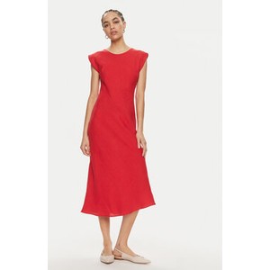 Czerwona sukienka Marella z okrągłym dekoltem z krótkim rękawem