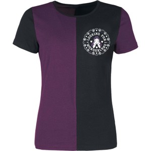 Fioletowy t-shirt Emp z okrągłym dekoltem z krótkim rękawem