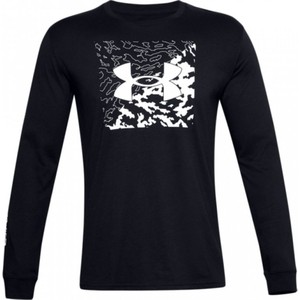 Czarna koszulka z długim rękawem Under Armour w sportowym stylu z długim rękawem z bawełny