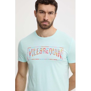 Niebieski t-shirt answear.com z nadrukiem w młodzieżowym stylu z krótkim rękawem