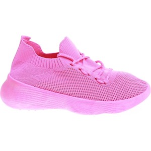 Różowe buty sportowe Pantofelek24.pl w sportowym stylu sznurowane