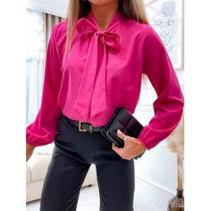 Różowa bluzka Olika z długim rękawem