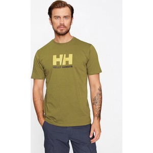 Zielony t-shirt Helly Hansen w młodzieżowym stylu z krótkim rękawem