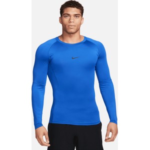 Niebieska koszulka z długim rękawem Nike w sportowym stylu z długim rękawem z dzianiny