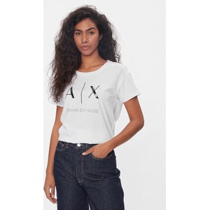 T-shirt Armani Exchange z krótkim rękawem z okrągłym dekoltem w młodzieżowym stylu