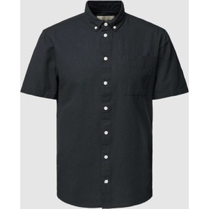 Czarna koszula Blend z bawełny z kołnierzykiem button down w stylu casual