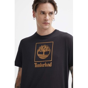 Czarny t-shirt Timberland z nadrukiem w młodzieżowym stylu