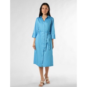Niebieska sukienka S.Oliver Black Label koszulowa z bawełny z długim rękawem