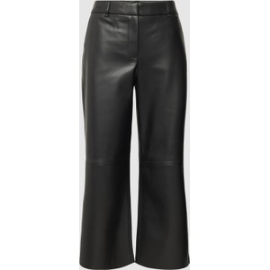 Czarne spodnie Christian Berg Woman ze skóry ekologicznej w stylu retro