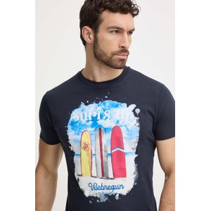 Granatowy t-shirt answear.com z bawełny w młodzieżowym stylu