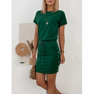 Zielona sukienka UBRA.PL mini z okrągłym dekoltem w stylu casual